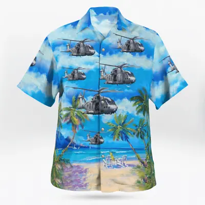 Royal Navy Merlin MK4 Hawaiian Shirt Navy Military Veteran Aloha Shirt For Beach • $33.99