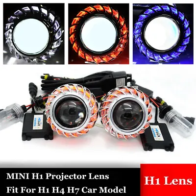 2.5'' 8.0 HID Bi Xenon Projector Lens COB Angel Eyes Headligt 35W Kits Retrofit • $80.03