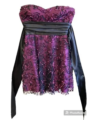 Masquerade Brand Dress 9/10 Evening Party Cocktail Strapless Short Black Pink • $24.99