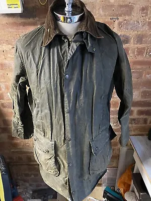 $74.08 • Buy Barbour Border C36 Wax Jacket Mens Size Small S Green Waxed Classic Vintage Coat