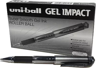 Uni-Ball 218990000 UM-153S Signo Impact Gel Pens With Rubber Grip Black Gel Of • £24.52