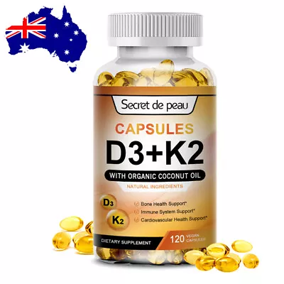 Vitamin D3 5000 IU With K2-MK7 Vitamin Supplement Support Immune & Bone Health • $21.29