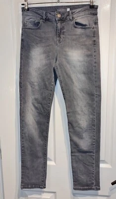 Mint Velvet Sz 8 Distressed Grey Black Jeans Womens • $7.57