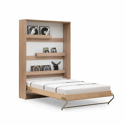 Vertical DOUBLE Wall Bed With Shelves Murphy Bed Fold-down Bed Space Saving Bed • £940