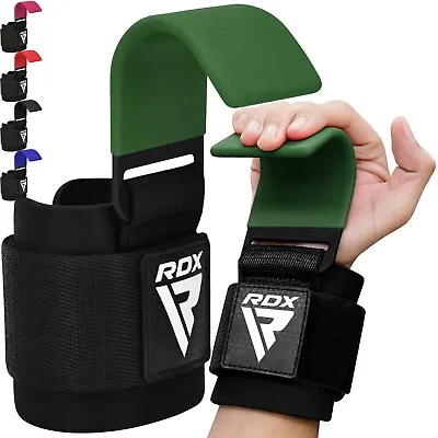 Weight Lifting Hooks By RDX Lifting Wrist Straps Wrist Support Gym Training • £16.99