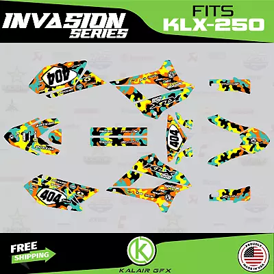 $139.99 • Buy Graphics Kit For Kawasaki KLX250 (2008-2020) KLX 250 INVASION-orange