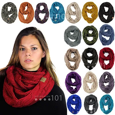 NEW! CC Scarf Soft Chunky Warm Pullover Knit Long Loop Infinity Hood Cowl Scarf • $18.99