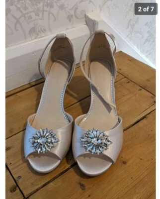 £35 • Buy New Monsoon Bridal Wedding Heeled Shoes Size 6 Ivory Diamante Rhinestone 