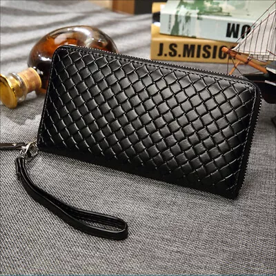 Men's Leather Zip Coin Long Wallet Multi Card Holder Purse Clutch Handbag Gifts • $6.99