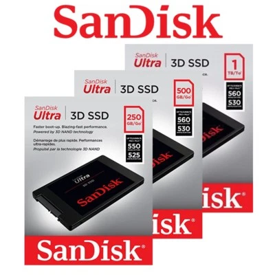 $59.95 • Buy SanDisk SSD Ultra 3D 250G 500G 1TB 2T Internal Solid State Drive 2.5  SSD Plus