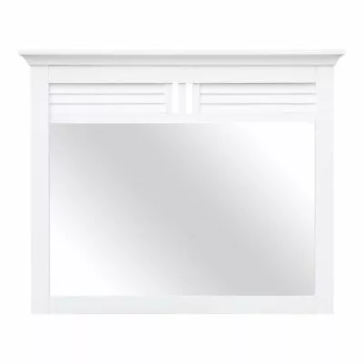 Sunset Trading Shutter Contemporary Coastal Wood Mirror In White • $661.45