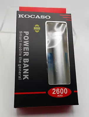 KOCASO Rechargeable Power Bank 2600mAh New In Box SILVER Never Used Tested • $11.75