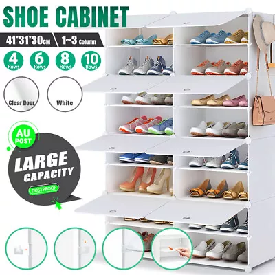 $77.89 • Buy Portable Door Cube DIY Shoe Cabinet Rack Storage Stackable Organiser Stand White
