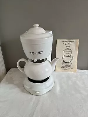 MRS TEA FOR TWO By Mr. Coffee Electric Hot Tea Maker With White TeaPot  TESTED • $37