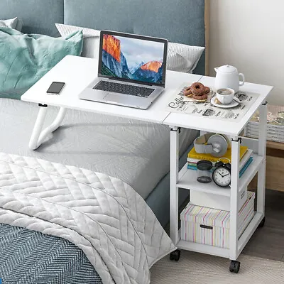 Large 95cm Over Bed Chair Table Hospital HeightAdjustable Laptop Sofa Study Tray • £13.94