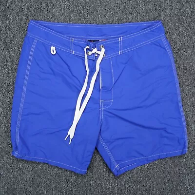 Sundek Swim Trunks Mens 28 Blue Nylon Lined Board Shorts Striped • $59.80