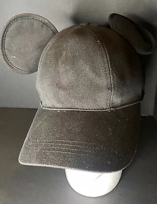Mickey Mouse Disney Parks Black Stand Up Ears Adjustable Snapback Hat Cap • $10.39