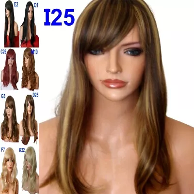 Straight Natural Medium Length Wig With Fringe For Women • £12.99