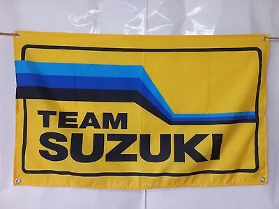 Vtg Motocross Enduro Flag Banner Sign Logo Jt Usa. Team Suzuki Room Garage Shop • $35
