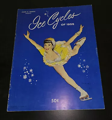 Vintage 1950 Program John Harris Presents Ice Cycles Pin-Up Cover • $12