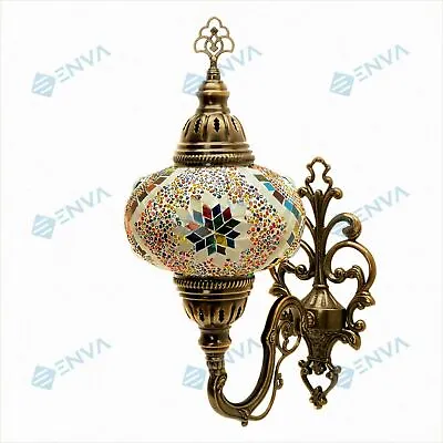 Turkish Moroccan Mosaic Tiffany Style Wall Sconce Light Night Lamp - Free Bulb • $55.79