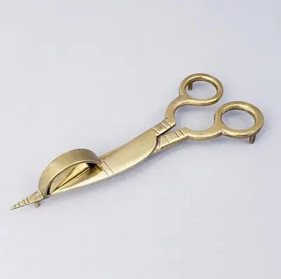 Vintage Candle Snuffer Scissor Collectible Brass Wick Cutter Trimmer India • $14.99