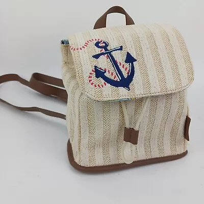 Vera Bradley Multicolor Small Backpack Woven Summer Beach Anchor Striped • $38.21