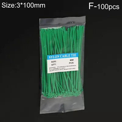 100Pcs Coloured Cable Ties Nylon Zip Tie Wraps Strong Long Wide Tie Straps 229AU • $4.70