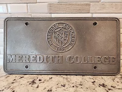 Vintage Meredith College Pewter Vanity License Plate - Raleigh North Carolina • $39.99