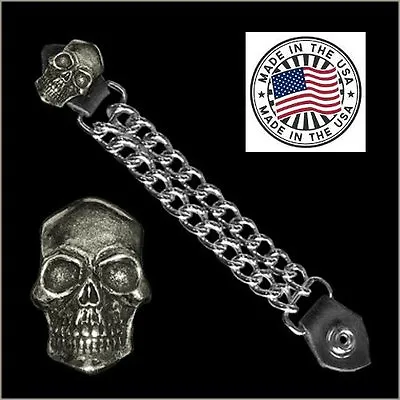 SKULL HEAD VEST EXTENDER USA MADE Leather Biker Motorcycle FITS Harley  • $12.92