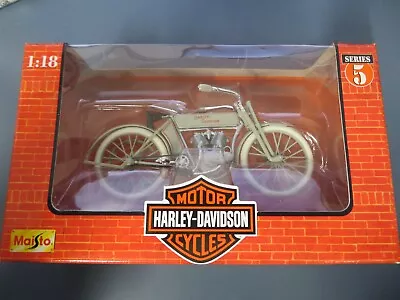 Vtg Maisto Harley Davidson 1909 Twin 5D V-Twin 1:18 Motorcycle Series 5 1998 • $15.95