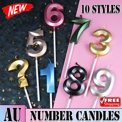 Classic Number Candles Individually Packed With Stand Birthday Make Up Ur Number • $3.20