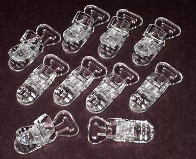 10 Baby Pacifier Badge T Plastic Clips Bib Holder CLEAR • $7.25