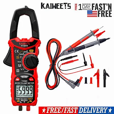 AC DC Digital Clamp Meter Current Voltage Multimeter With Crocodile Test Leads • $49