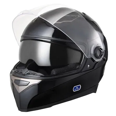 AHR DOT Motorcycle Full Face Helmet Dual Visor Sun Shield Racing S-XL • $62.90