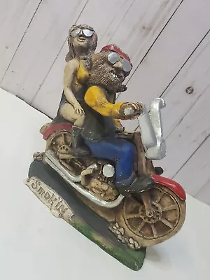 Vintage 1990 Shade Tree Creations Resin Motorcycle  Figurine   Smok' In  Biker • $38