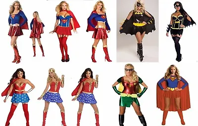 £20 • Buy Bat Girl Super Girl Wonder Woman Ladies Comic Book Fancy Dress Costume Cosplay
