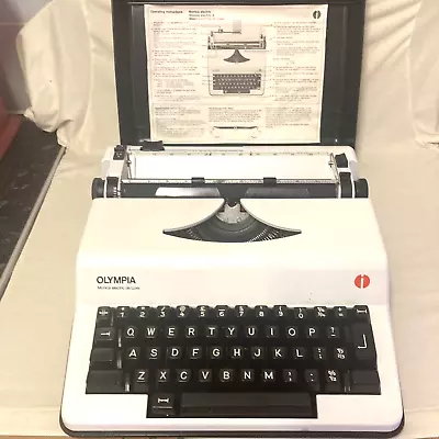 OLYMPIA Monica Electric Deluxe Model Portable Typewriter With Case 1960s • £165