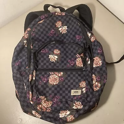 VANS Off The Wall Botanical Check Backpack Floral Book Bag • $13
