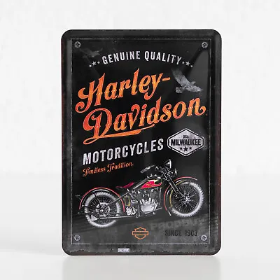 Small 14x10cm Harley Davidson Motorbikes Metal Tin Sign Wall Plaque Home Decor • £8