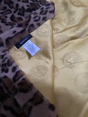 Gianni Versace Leopard Faux Fur Silk/Polyester Blanket • $1800