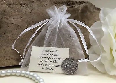 £2.99 • Buy Bride's Silver Sixpence - Something Old - Lucky Wedding Shoe Charm Coin Gift