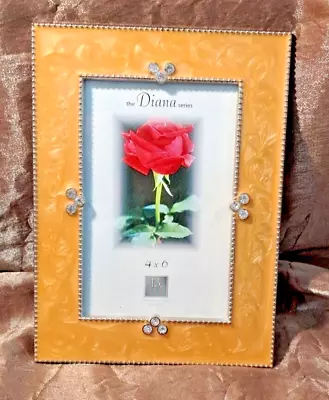 The Diana Series Picture Frame Marbleized Gold Tone/rhinestone Accent 4x6  Photo • $24.44