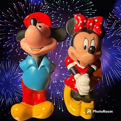Vintage Disney ‘s Mickey And Minnie Mouse 6” Rubber Toy Figure / Cake Toppers • $14.99