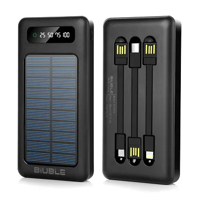$23.99 • Buy Portable 900000mah Solar Power Bank 2USB Backup Battery Charger For Mobile Phone