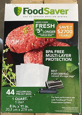 $18.89 • Buy FoodSaver 1 Qt. Vacuum Freezer Bags 44 Pk Clear (DMG BOX)