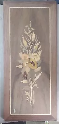 Vintage Italian Inlaid Wood Floral Picture/plaque  • $28