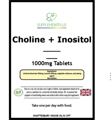 £5.99 • Buy Choline + Inositol 1000mg 30 Tablets - SupplementPlus