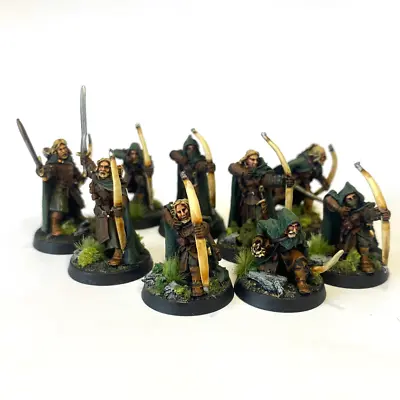 Lord Of The Rings Pro Painted Faramir & Damrod And 7 Rangers With Bow (RARE) • £185.96