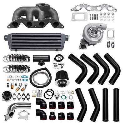 T3 Turbo Kit For Honda Civic D17 GX LX Intercooler+Manifold+Oil Line+BOV 11PCS • $691